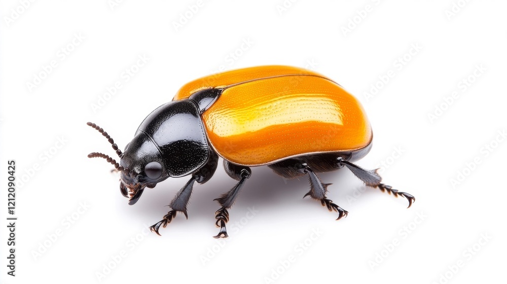 Fototapeta premium Vibrant Dung Beetle Against White Background. Generative AI
