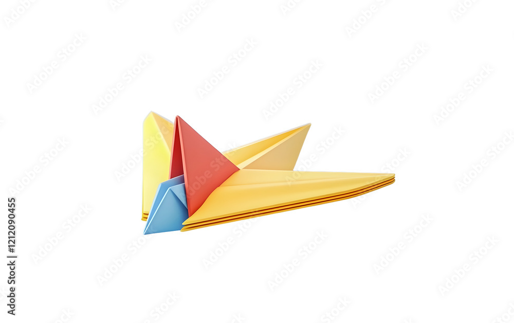 Cartoon paper plane model , 3d rendering. Cartoon paper plane model , 3d rendering.