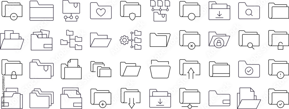 Computer Folder Minimalistic Outline Style Icons for Design, Cards, Apps, Social Networks Computer Folder Minimalistic Outline Style Icons for Design, Cards, Apps, Social Networks