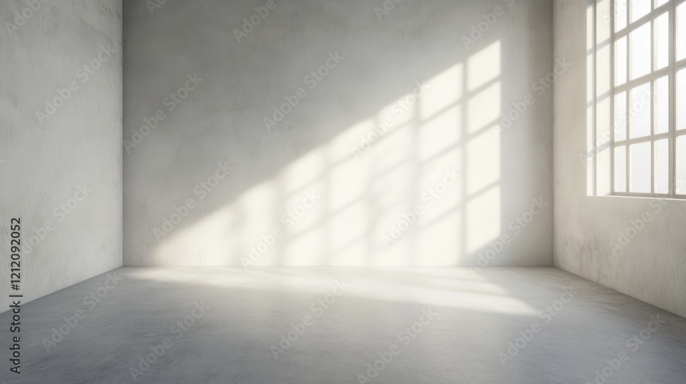 Sunlit empty room corner with large window. Sunlit empty room corner with large window.