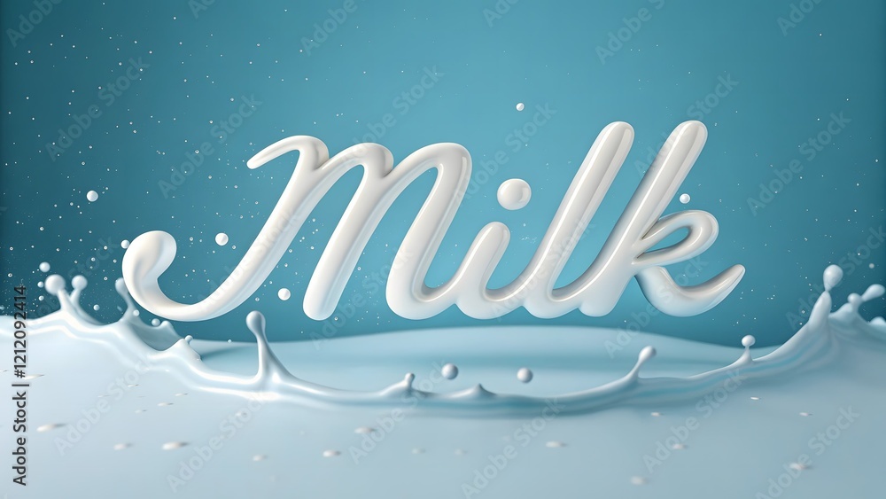 liquid-milk-3d-typography -with--milk---background-blue-gradient background liquid-milk-3d-typography -with--milk---background-blue-gradient background