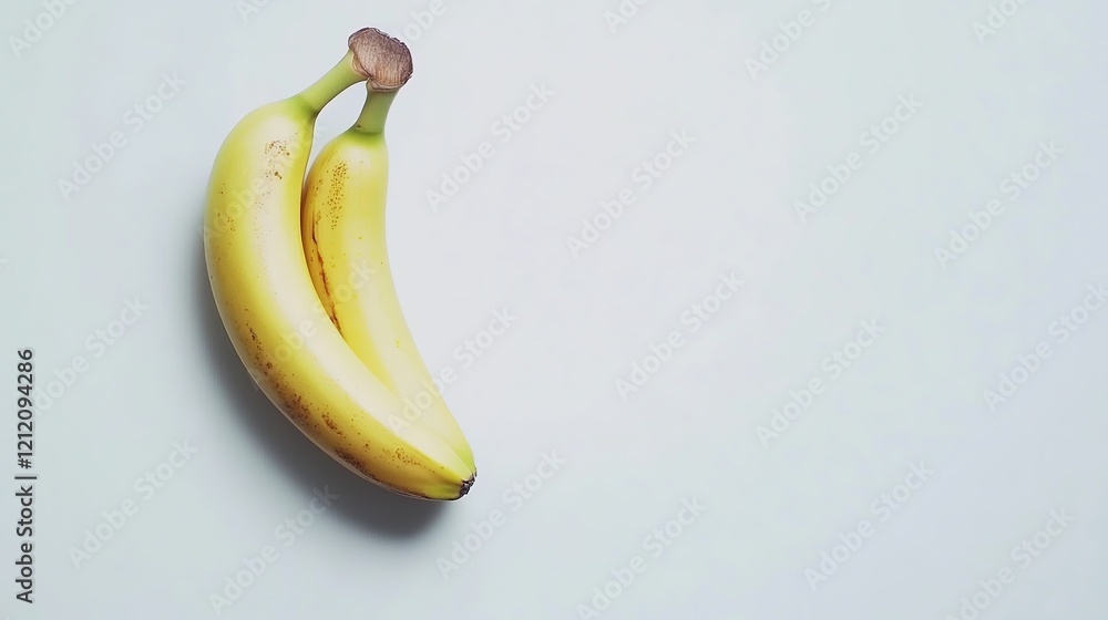 Ripe Banana Isolated on White Background, Perfect for Creative Design and Illustration Ripe Banana Isolated on White Background, Perfect for Creative Design and Illustration