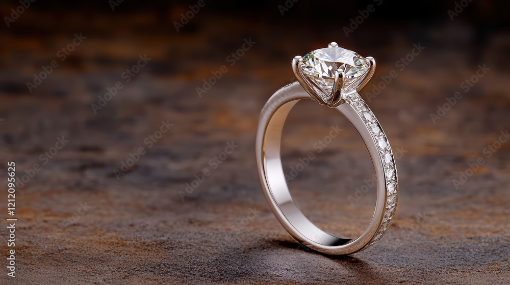 stunning diamond ring with sparkling gemstone accent on textured surface stunning diamond ring with sparkling gemstone accent on textured surface
