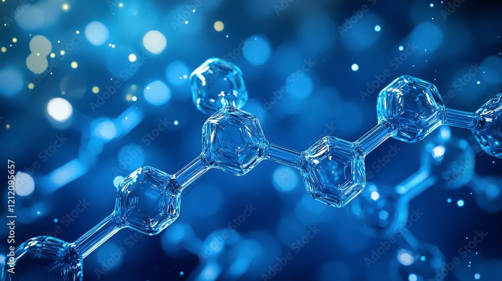 A spectacular image featuring a molecular design enriched with blue tones, showcasing the beauty and intricacy of atomic relationships and their artistic appeal. A spectacular image featuring a molecular design enriched with blue tones, showcasing the beauty and intricacy of atomic relationships and their artistic appeal.