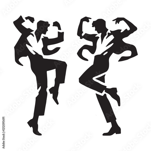 Perfectly designed set of dancing man silhouette digital art for unique visuals - man dance vector set - man dancing illustrations set
