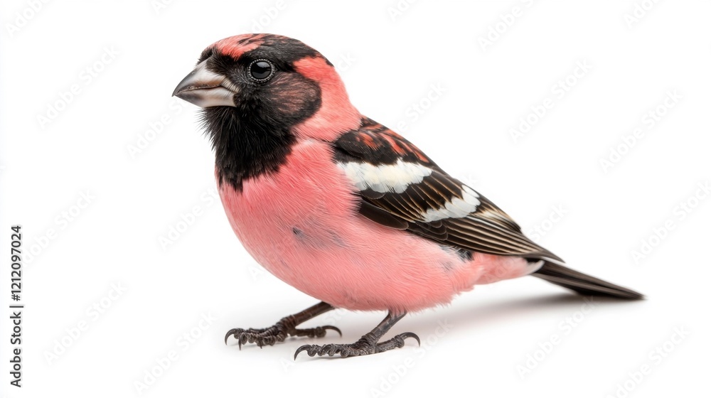 Fototapeta premium Colorful Rose-Breasted Grosbeak in Profile. Generative AI