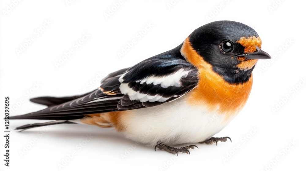Fototapeta premium Cliff Swallow Resting on Branch. Generative AI