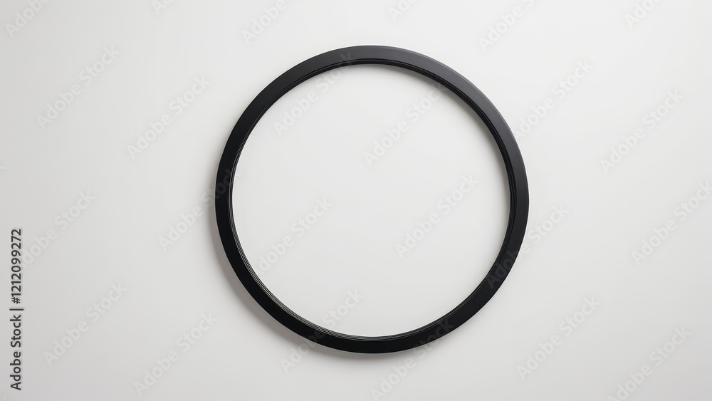 Sleek black circular frame on a clean, light background Sleek black circular frame on a clean, light background