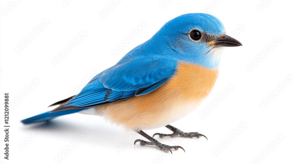 Elegant Eastern Bluebird on Plain Background. Generative AI