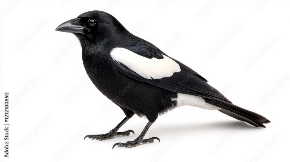 Fototapeta premium Elegant Australian Magpie in Profile. Generative AI