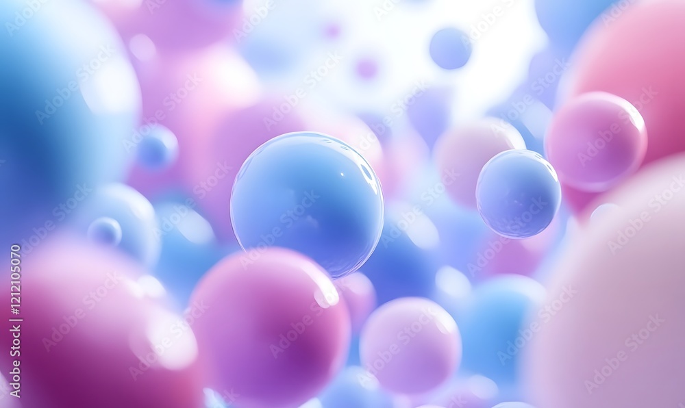 Pastel spheres floating, bright background, abstract design Pastel spheres floating, bright background, abstract design