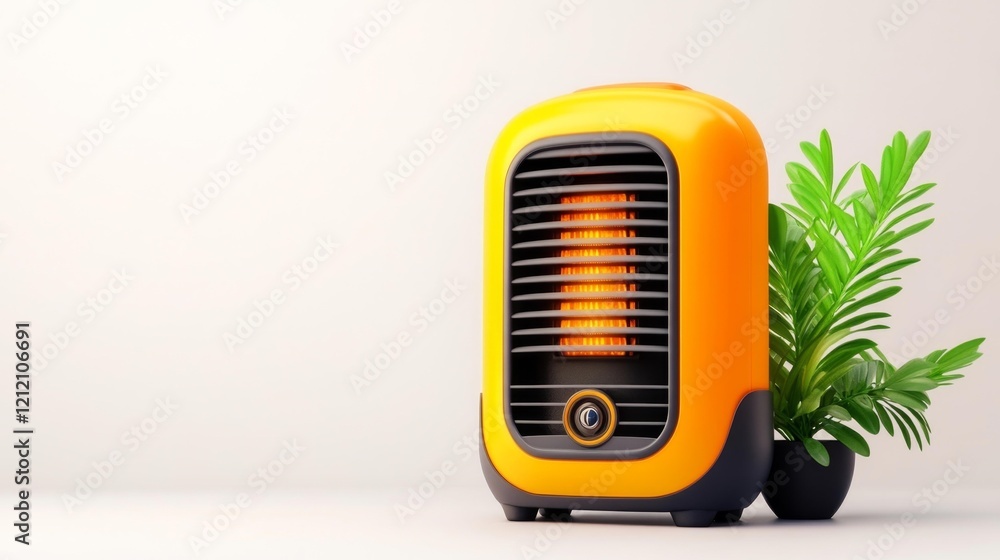 Modern Portable Heater Isolated on White. Generative AI Modern Portable Heater Isolated on White. Generative AI