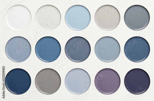 Palette, a set of circles of different colors of the same palette, dusty colors.