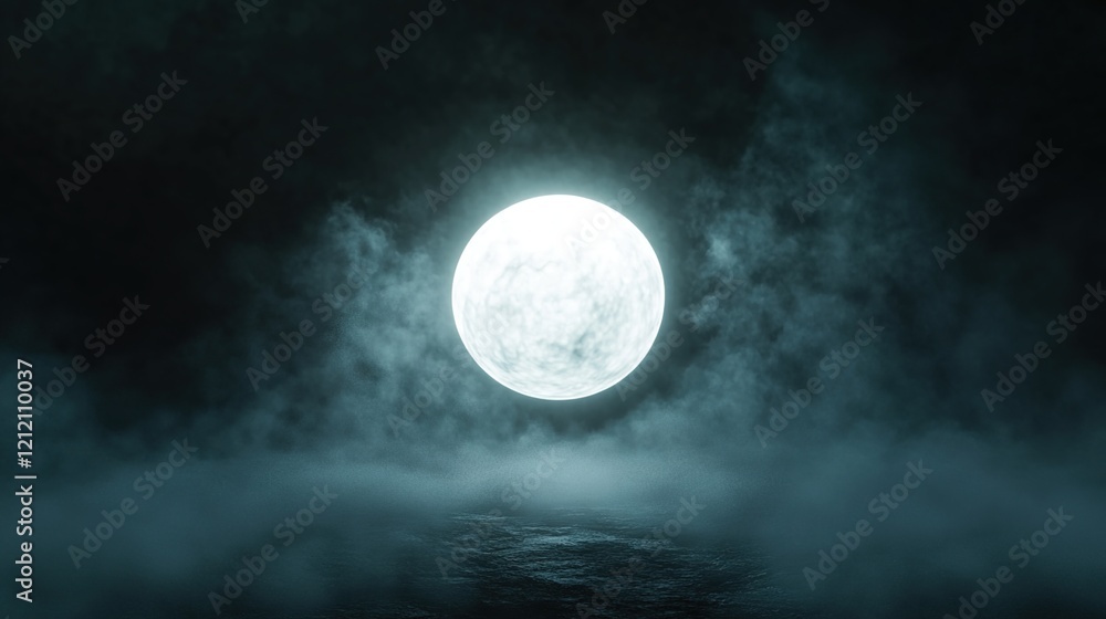A glowing orb floating in the center of the frame, surrounded by smoke and mist, a dark background A glowing orb floating in the center of the frame, surrounded by smoke and mist, a dark background