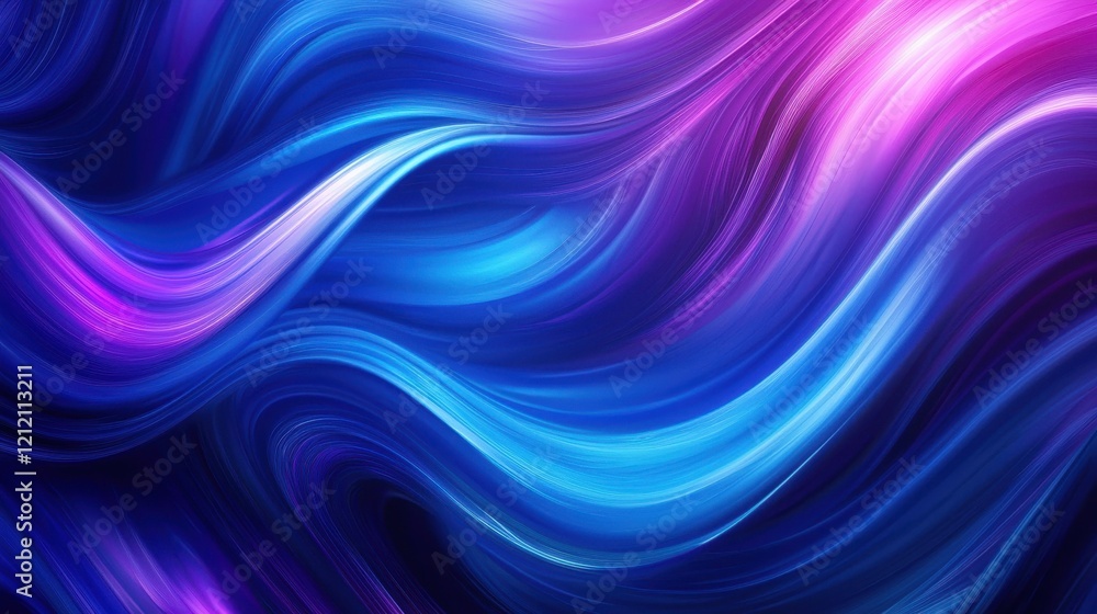 Fototapeta premium Abstract fluid waves with vibrant purple and blue tones creating a dynamic visual experience for background, design, and artistic projects