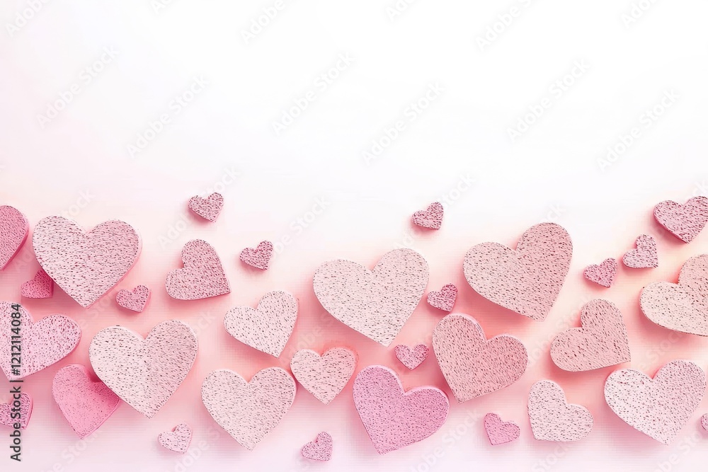 Obraz premium Lovely Pink Hearts Romantic Background for Valentines Day