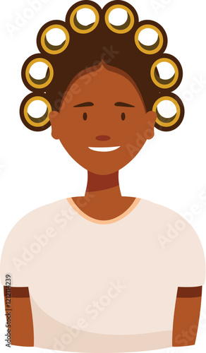 Portrait of happy young woman with hair curlers getting ready for special occasion, smiling and feeling excited