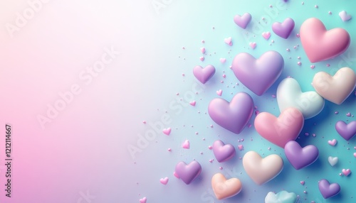 Pastel Hearts Background Design for Valentine's Day and Romantic Celebrations