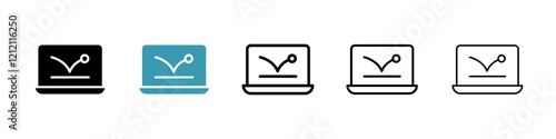 Bounce rate icons pack in black and blue colors