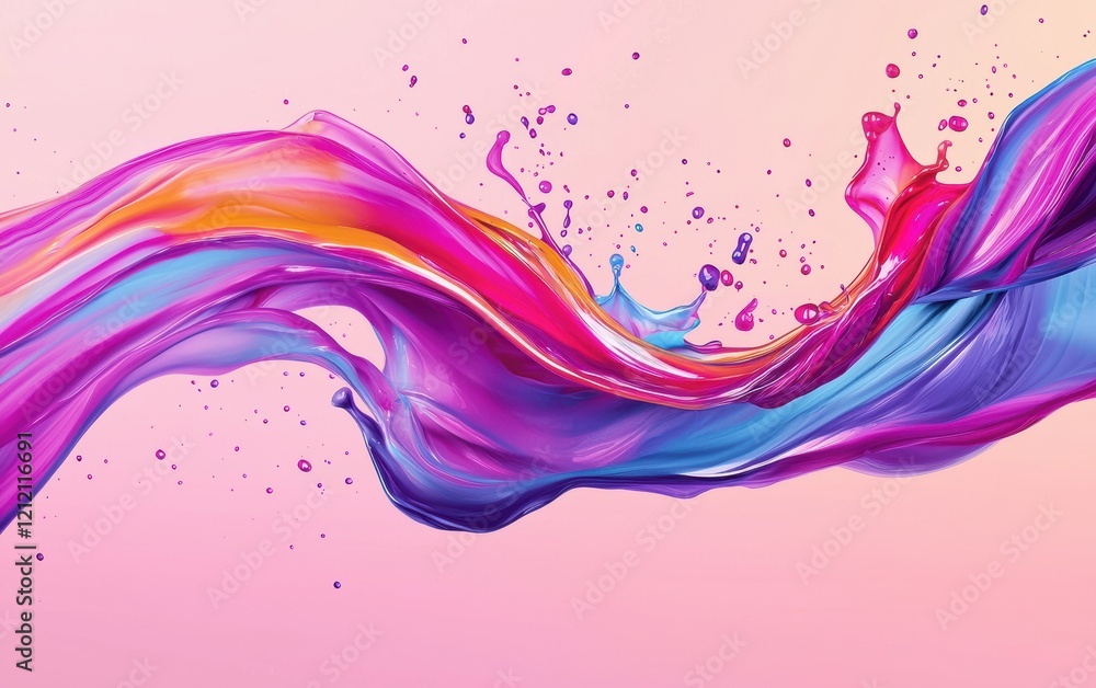 Dynamic swirl of liquid paint in bold colors, forming an artistic background Dynamic swirl of liquid paint in bold colors, forming an artistic background