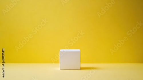 Wallpaper Mural White cube on yellow background. Torontodigital.ca