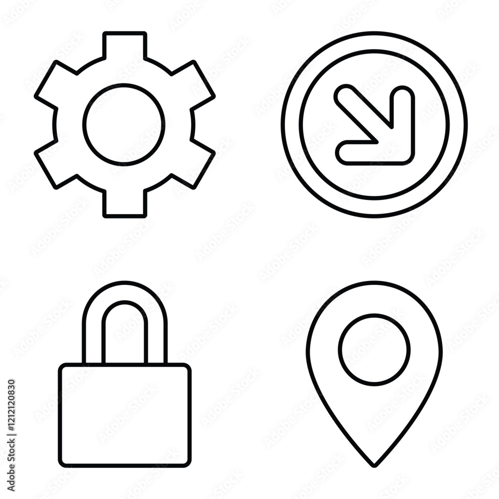 Simple Shapes Flat Icon Set Isolated On White Background Simple Shapes Flat Icon Set Isolated On White Background
