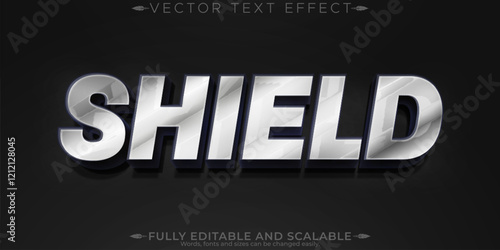 Impact text effect, editable metallic and shiny text style