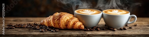 Cappuccino and croissant 