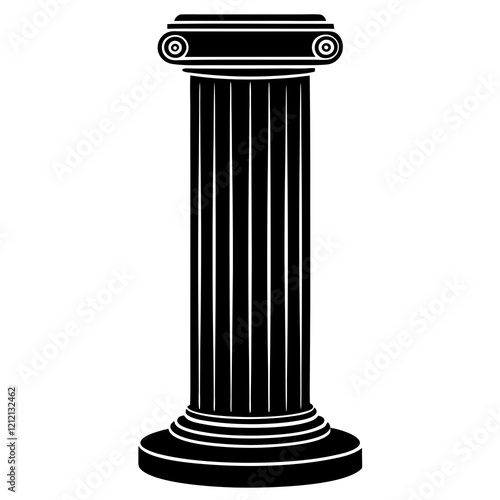 column groove silhouette vector illustration 