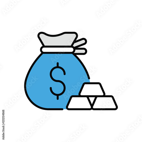 Money Bag Icon vector stock illustration