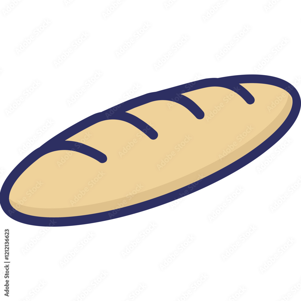 Baguette Vector Icon Set with Transparent Background Baguette Vector Icon Set with Transparent Background