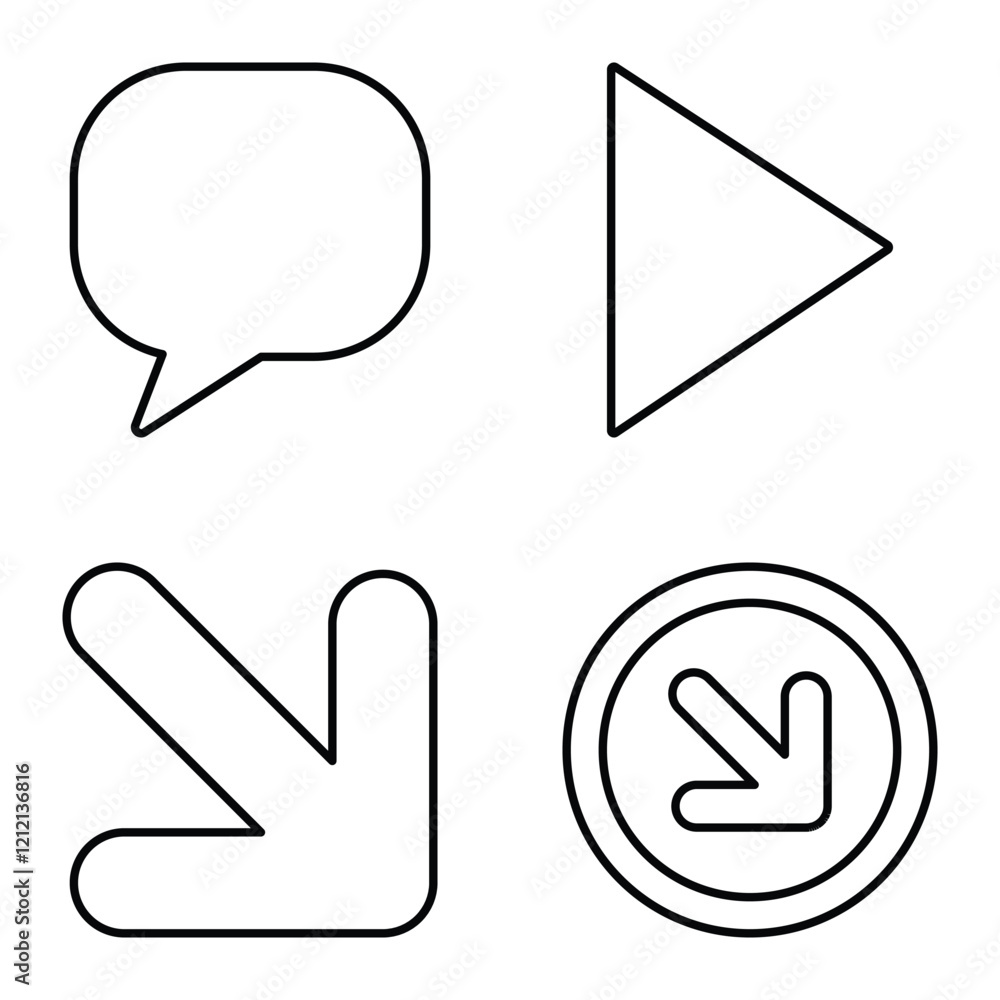 Simple Shapes Flat Icon Set Isolated On White Background Simple Shapes Flat Icon Set Isolated On White Background
