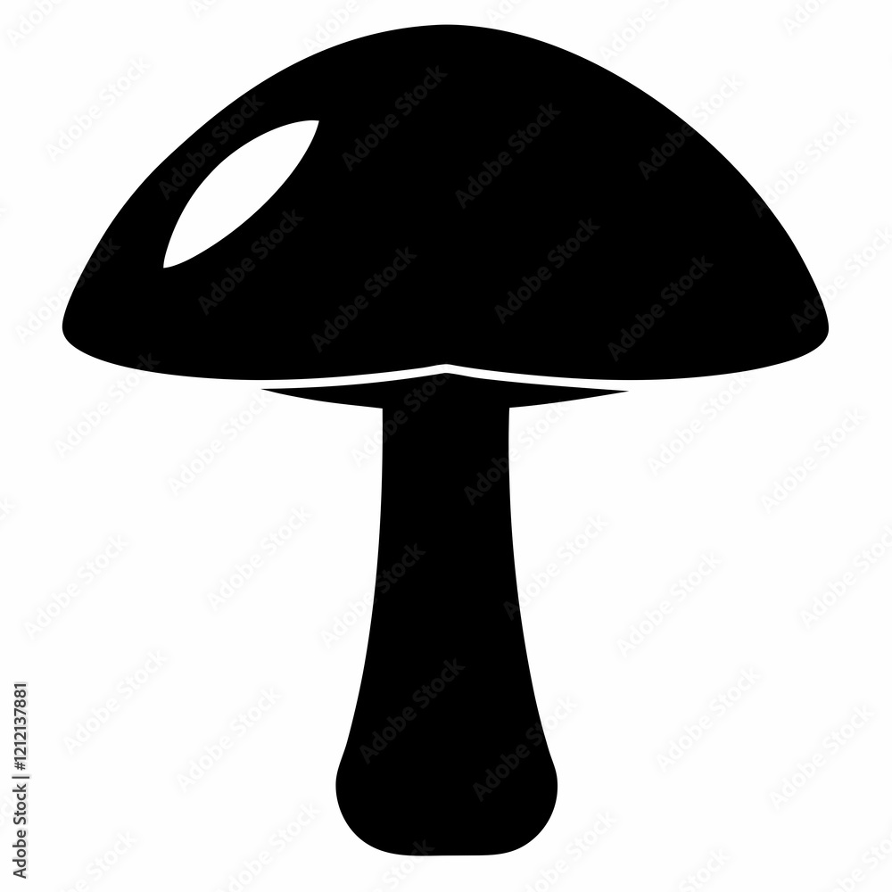 Stylized Mushroom Silhouette Vector Design Stylized Mushroom Silhouette Vector Design