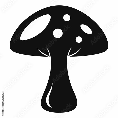 Stylized Mushroom Silhouette Vector Design