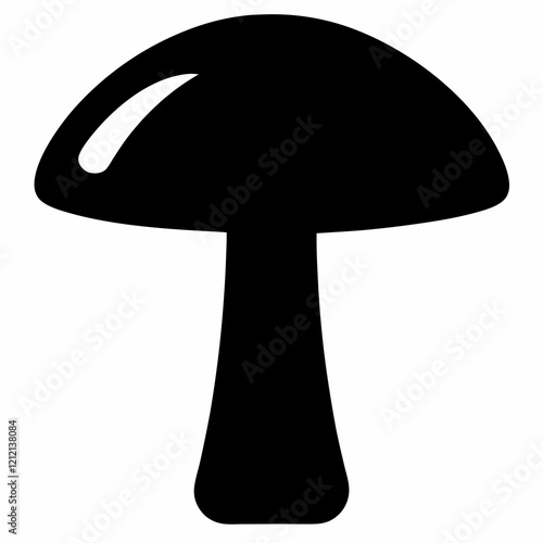 Stylized Mushroom Silhouette Vector Design