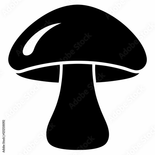 Stylized Mushroom Silhouette Vector Design