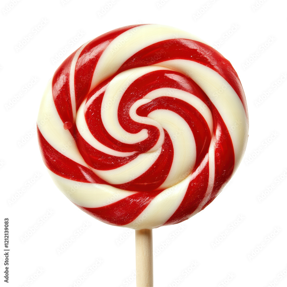 Isolated Red and White Swirl Candy Lollipop Isolated Red and White Swirl Candy Lollipop