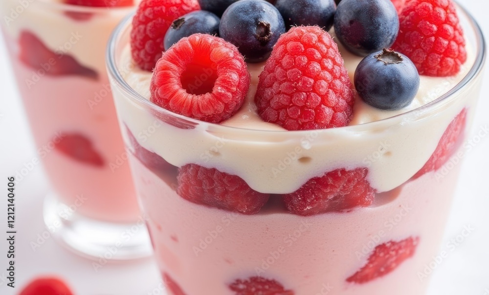 Delicious raspberry and blueberry dessert Delicious raspberry and blueberry dessert