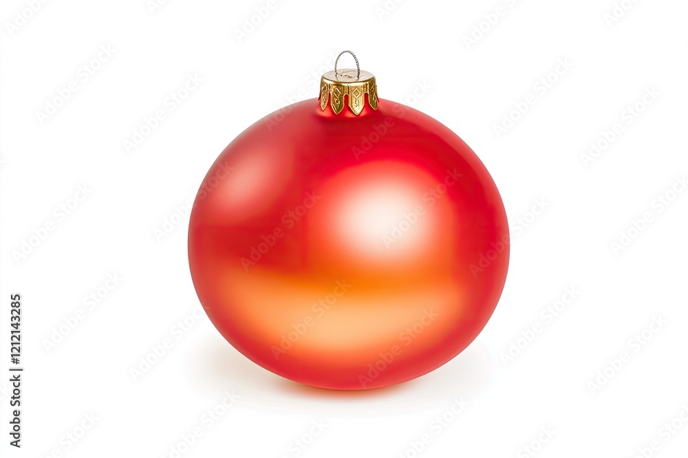 Bright red Christmas ornament with a glossy finish, isolated on a white background, ideal for holiday decorations Bright red Christmas ornament with a glossy finish, isolated on a white background, ideal for holiday decorations