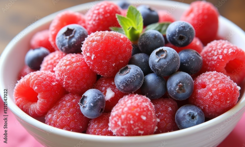 Fresh raspberries and blueberries in a bowl Fresh raspberries and blueberries in a bowl