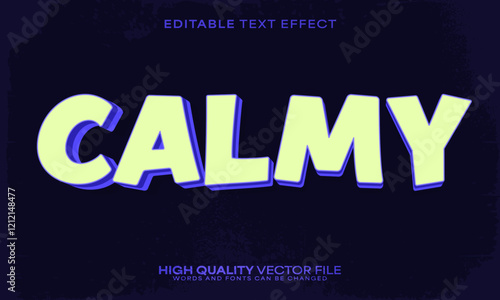 Calmy text effect, editable text effect and retro 3d font style bold shadow peaceful poster design photo