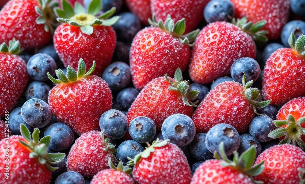 Fresh strawberries and blueberries arranged beautifully Fresh strawberries and blueberries arranged beautifully
