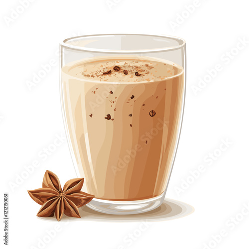 Masala Chai Illustration with Spices