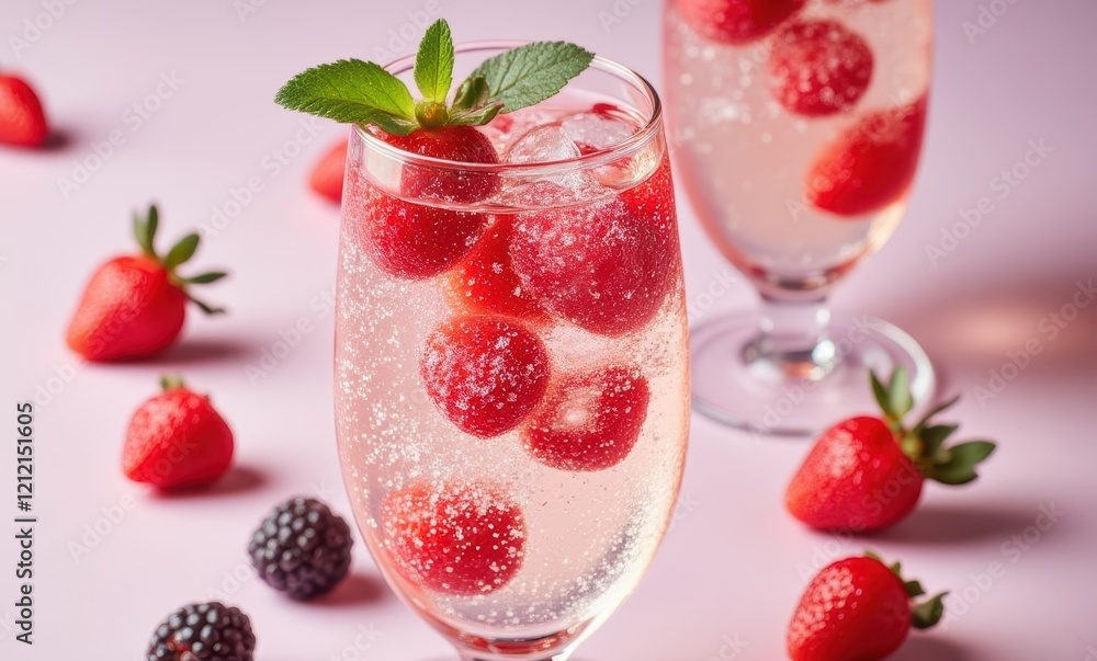 Refreshing berry sparkling drink Refreshing berry sparkling drink