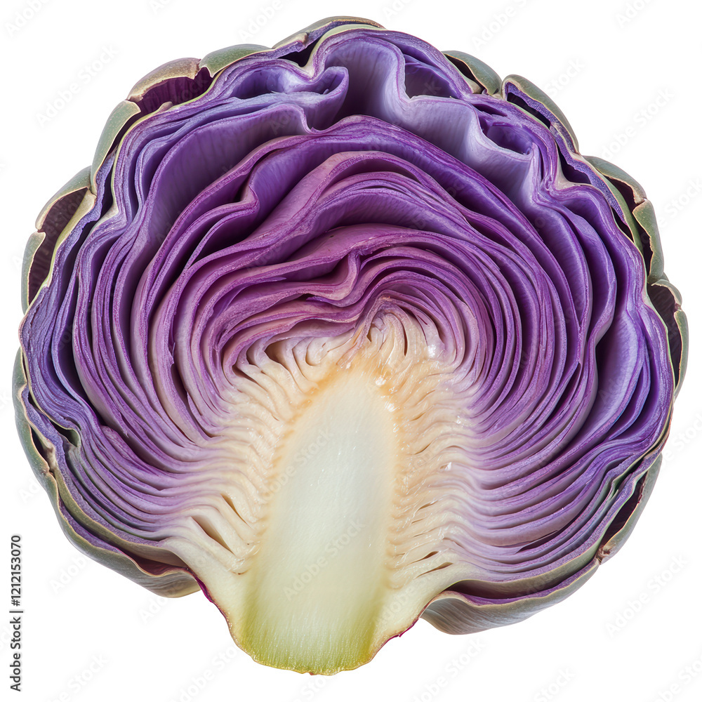 Obraz premium Isolated purple artichoke half