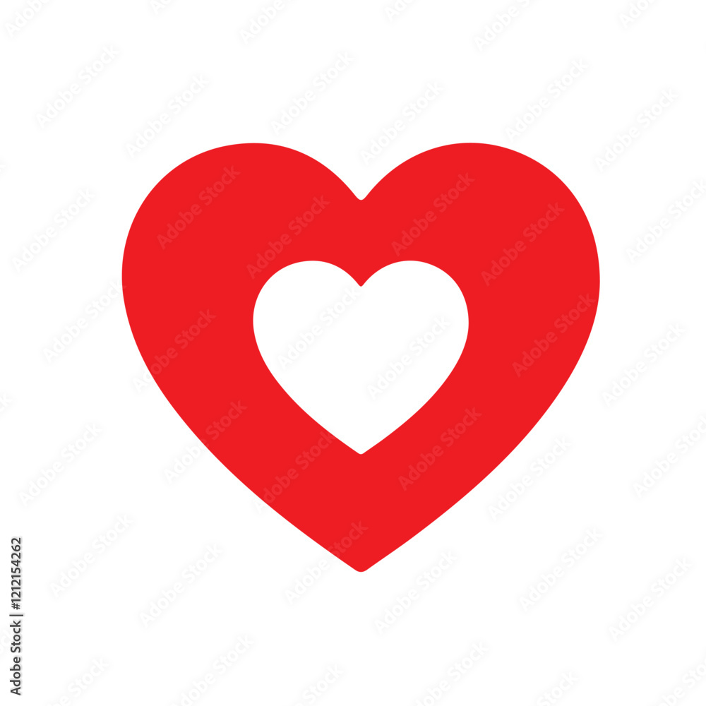 Red heart love icon. love symbol vector elements, valentine's day decorative shapes isolated Red heart love icon. love symbol vector elements, valentine's day decorative shapes isolated