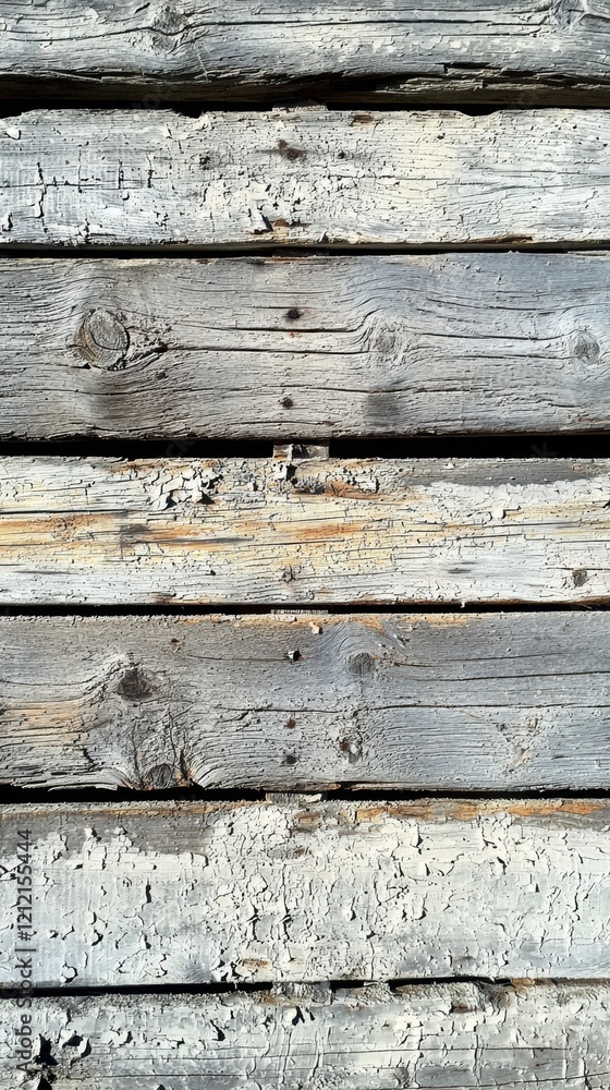 Rustic wooden planks with faded paint and natural imperfections Rustic wooden planks with faded paint and natural imperfections