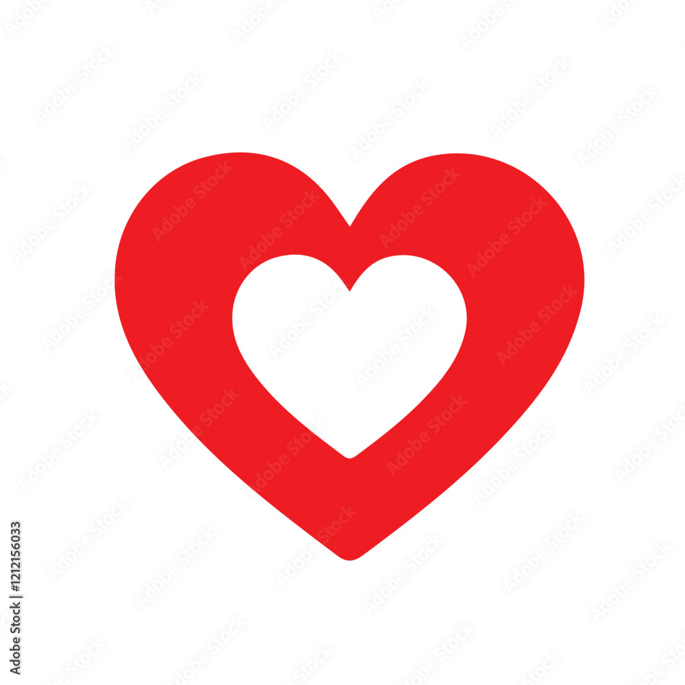 Red heart love icon. love symbol vector elements, valentine's day decorative shapes isolated Red heart love icon. love symbol vector elements, valentine's day decorative shapes isolated