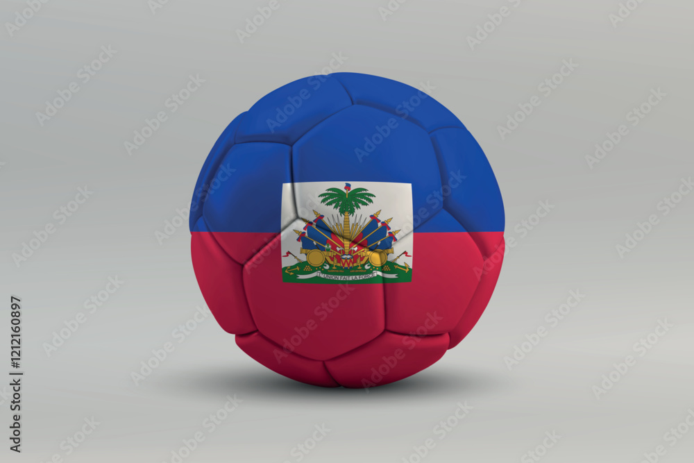 Obraz premium Haiti Soccer Ball with National Flag Design