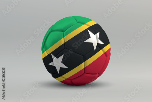 Free Download Saint Kitts and Nevis Soccer Ball with National Flag Design - GFXLoad